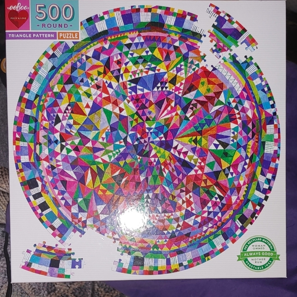 Eeboo 500-Piece Round Triangle Pattern Puzzle